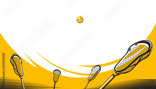 Lacrosse stick and ball. Sport concept
