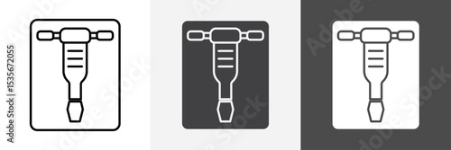 jack hammer icon set vector art