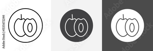 Jujube icon set vector art