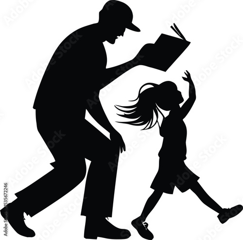 Father's day premium silhouette vector template