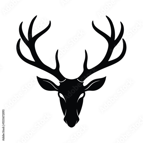 Deer Antlers Vector Silhouette