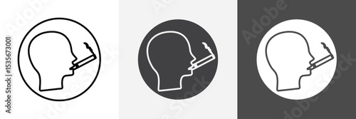 man smoking cigarette icon set vector art
