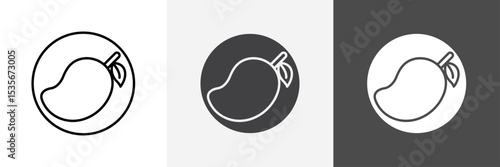 Mango icon set vector art