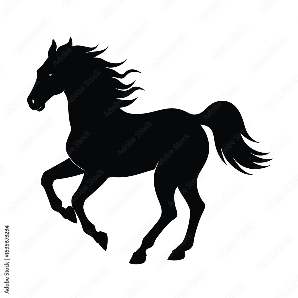 Obraz premium Galloping Horse Vector Silhouette