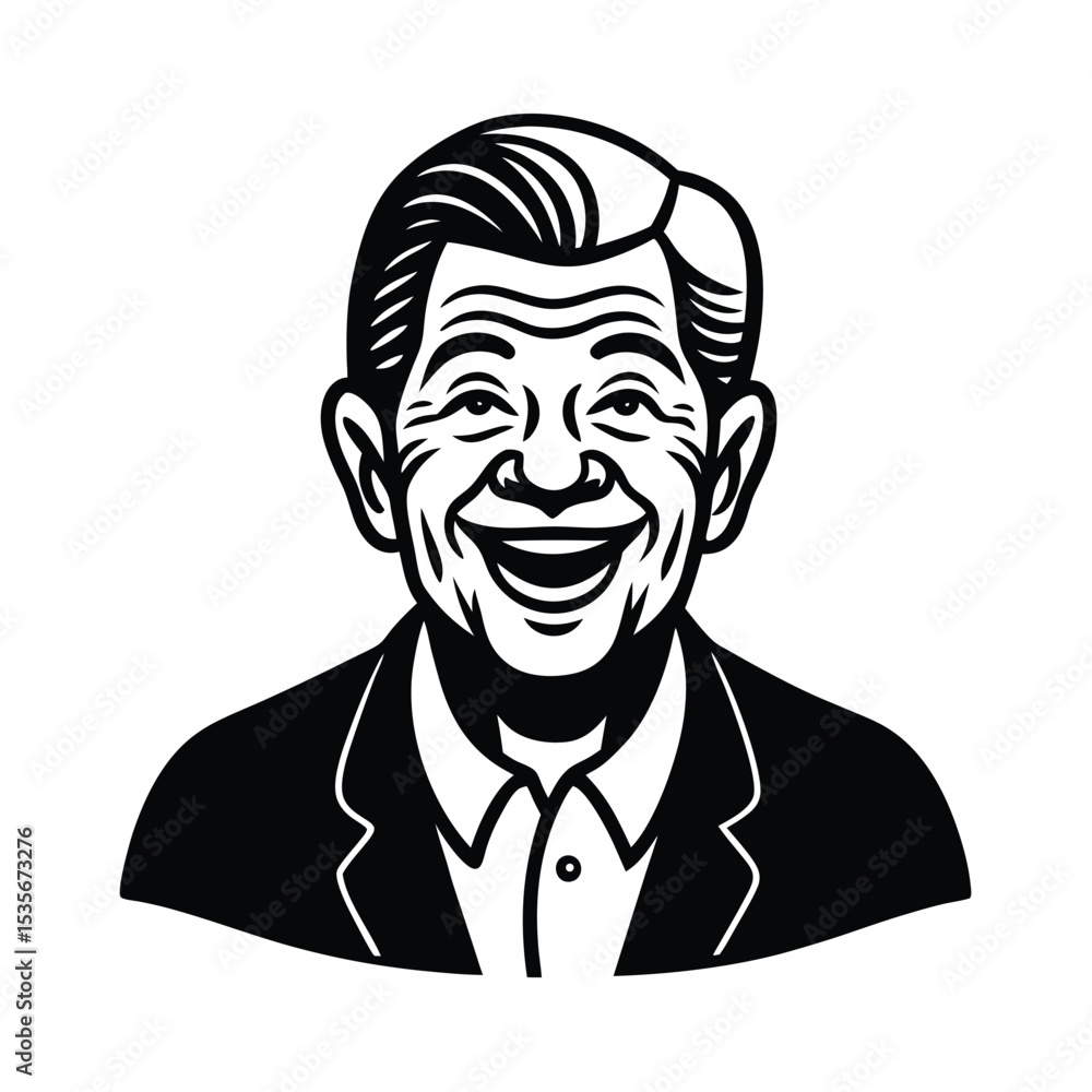 Grandpa Smile Vector Illustration Grandpa Smile Vector Illustration