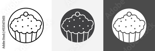 Muffin Icon set vector art