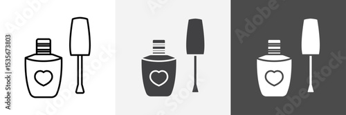 nails polish icon set vector art