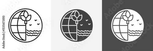 Natural resources icon set vector art