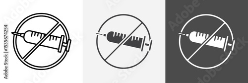 No vaccine icon set vector art