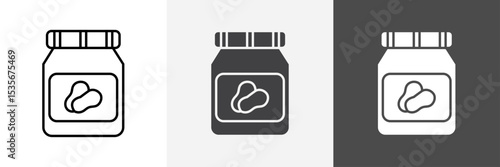 Peanut butter icon set vector art