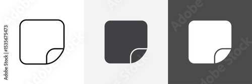 peel off sticker icon set vector art