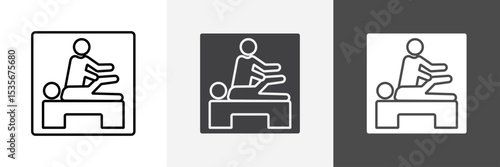 physiotherapy icon set vector art