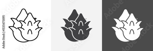 pitaya icon set vector art