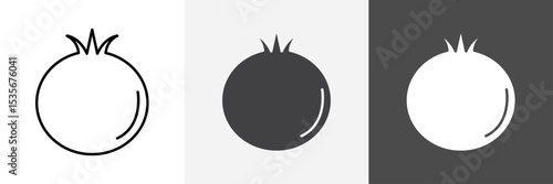 pomegranate icon set vector art