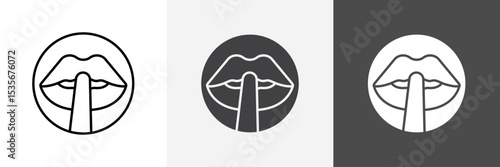 Please do quite pssst icon set vector art