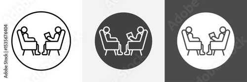 psychologist and patient icon set vector art