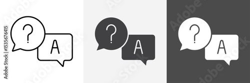 Questions and answers icon set vector art