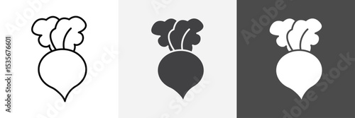 radish icon set vector art