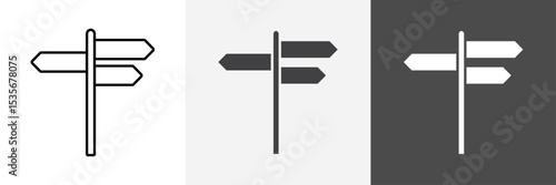 signpost icon set vector art