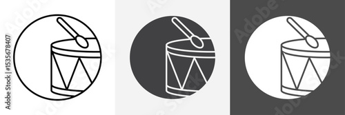 Snare Drum icon set vector art