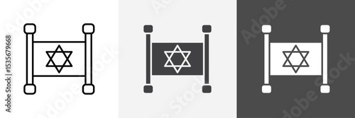 Torah icon set vector art