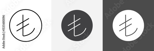 Turkish lira icon set vector art