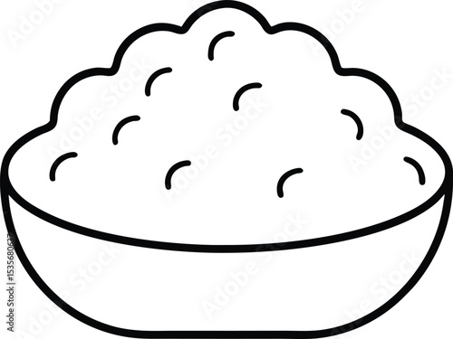 mashed potatoes icon line art vector illustration on transparent background