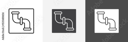 Water pipes icon set vector art