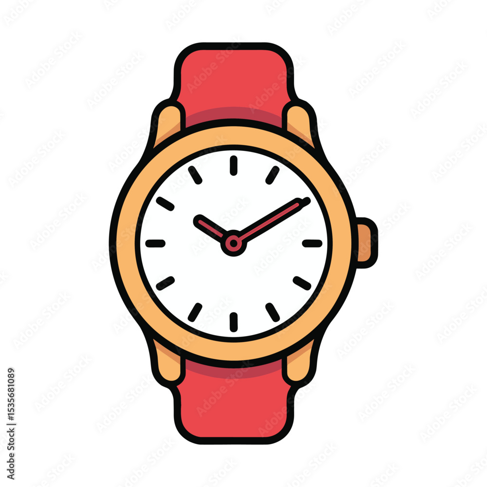 Watch Flat Design vector illustration on white background. Watch Flat Design vector illustration on white background.
