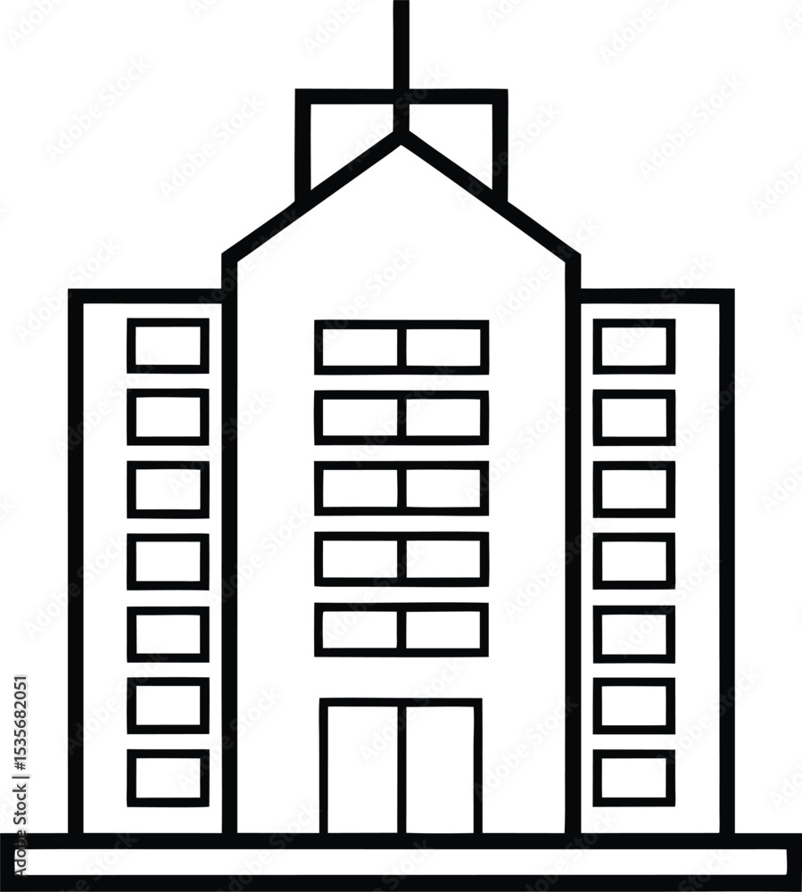 office building icon line art vector illustration on transparent background office building icon line art vector illustration on transparent background