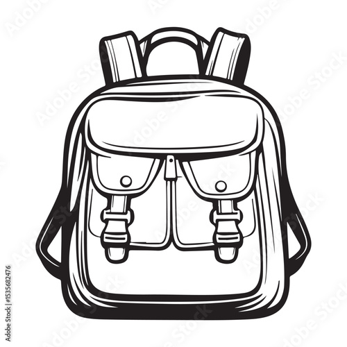 Forestry backpack black Tourist backpacks in a silhouette