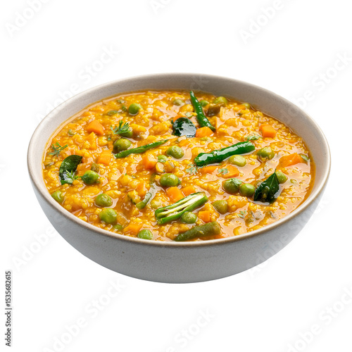 Authentic Bisi Bele Bath, Karnataka special dish, on a Transparent PNG background