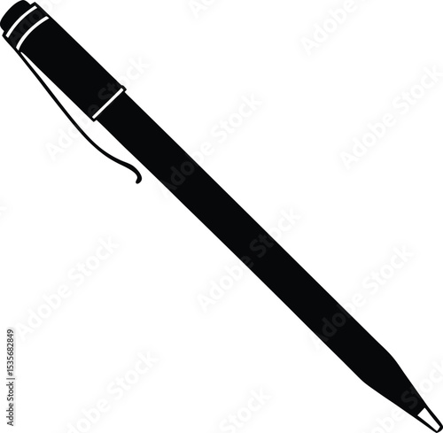 pen icon line art vector illustration on transparent background