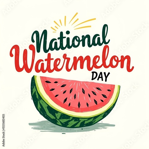 Vibrant Watermelon Slice Celebrates National Watermelon Day