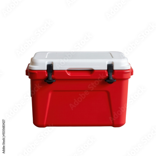 Wallpaper Mural Bright Red Insulated Cooler Perfect for Outdoor Activities and Picnics with White Lid and Black Handles Torontodigital.ca