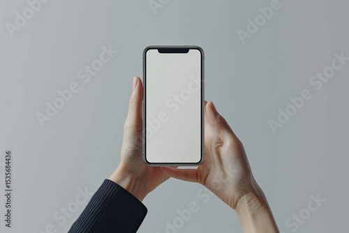 Clear Pixel Picture of 3D Responsive Hand Holding Smartphone App Screen Device Mockup Psd