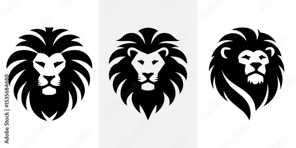 Obraz premium Lion Head Logos silhouette