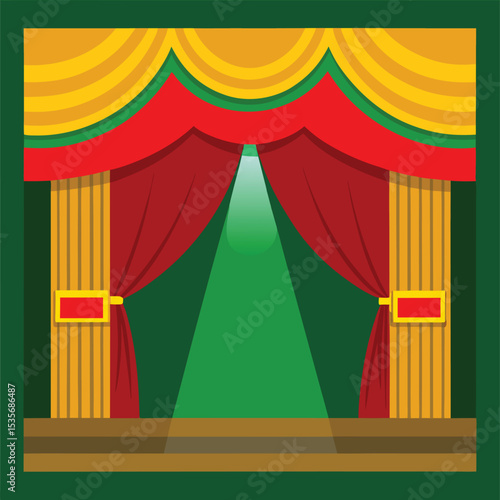Grand theatrical stage in bangladesh a vibrant banner or advertisement design