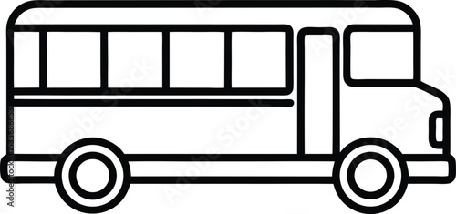 Wallpaper Mural school bus icon line art vector illustration on transparent background Torontodigital.ca