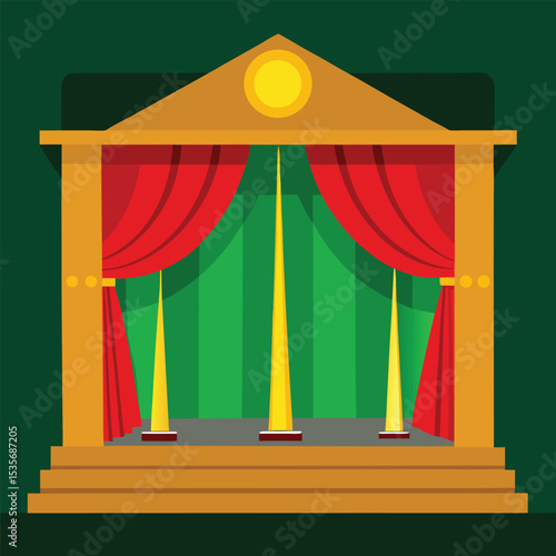 Grand theatrical stage in bangladesh a vibrant banner design