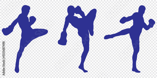 Man doing boxing moves exercise. Jab Cross Hook and Uppercut movement. Shadow boxing. Flat vector illustration isolated on white background.
