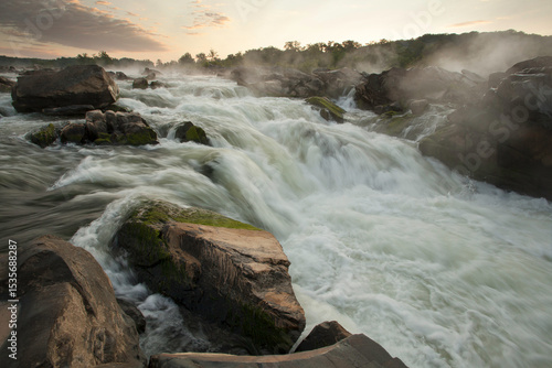 Waterfall rushing at Great Falls, VA