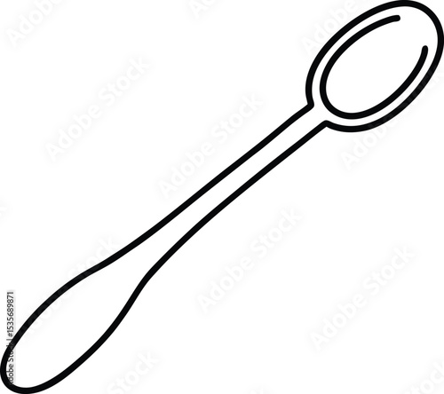spoon icon line art vector illustration on transparent background