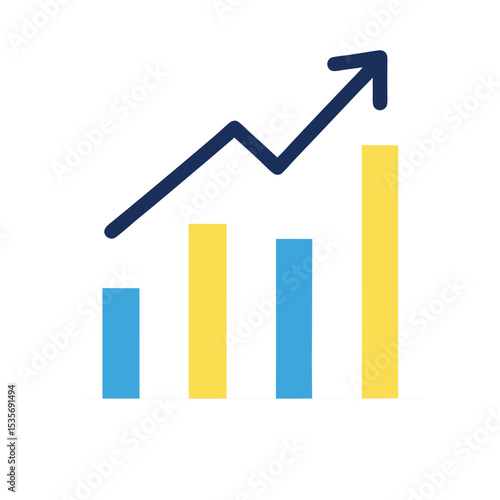 Free Download Business growth graph with upward arrow icon - GFXLoad
