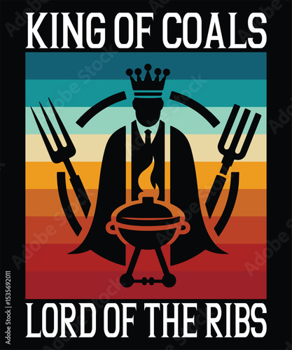 Retro Vintage BBQ Smoking Pig Grill Master T-shirt Design