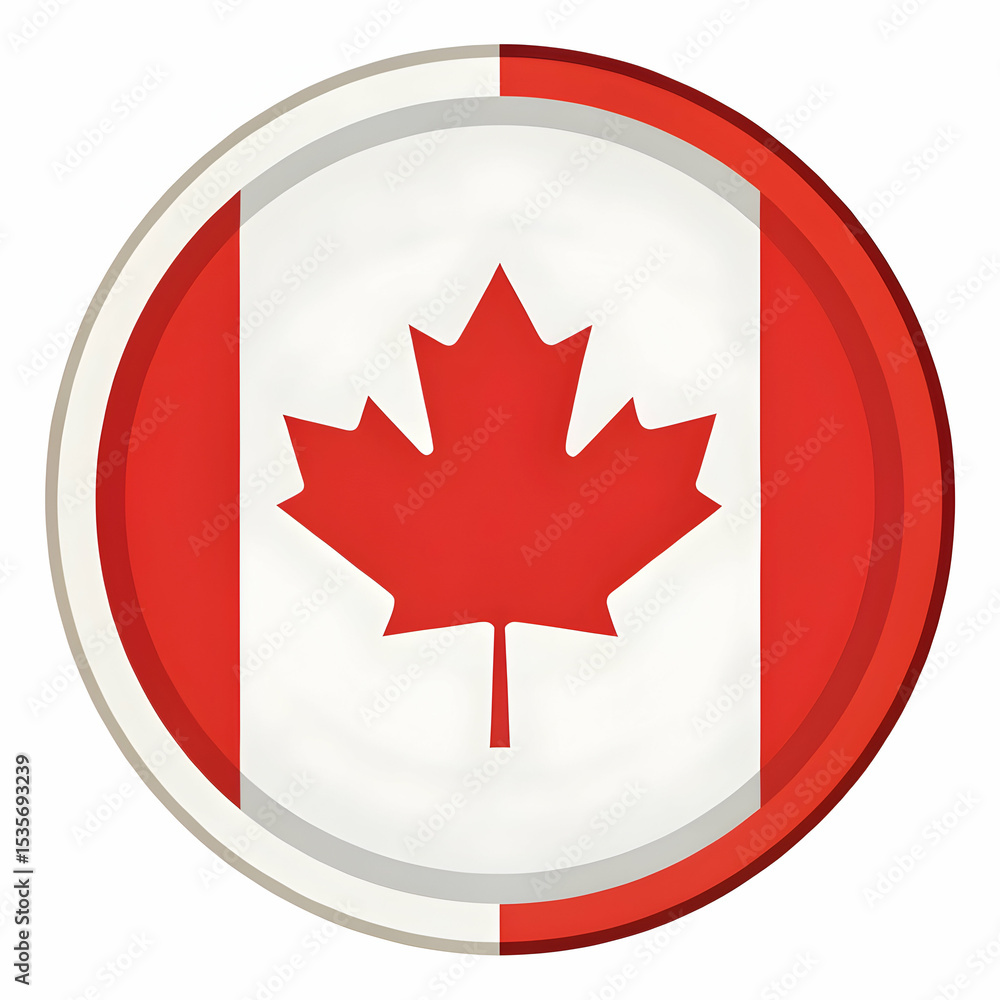 Canadian round flag icon vector illustration isolated on white background perfect for patriotic designs
Canadian round flag icon vector illustration isolated on white background perfect for patriotic designs