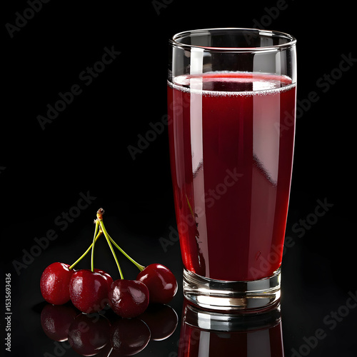 Wallpaper Mural Cherry juice in glass illustration isolated on transparent background for food branding and packaging
 Torontodigital.ca