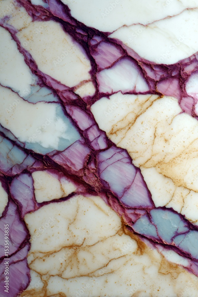 Obraz premium Color-rich Calacatta Viola marble with defined purple-gold mineral streaks