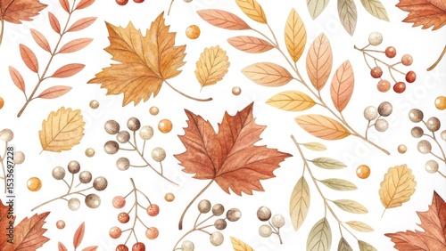 Autumn Watercolor Seamless ...