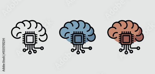 Artificial intelligence brain chip microprocessor concept
